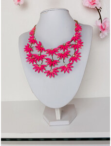 Webmoda Dámsky ružový náhrdelník s kamienkami