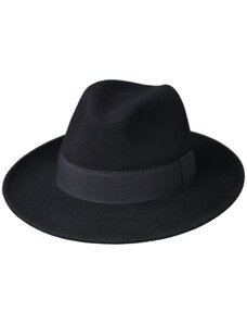 Fiebig - Headwear since 1903 Čierny klobúk plstený - čierny s čiernou stuhou - Bogart