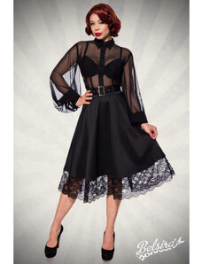 Vintage čierna gotická sukňa s krajkou Belsira 50162