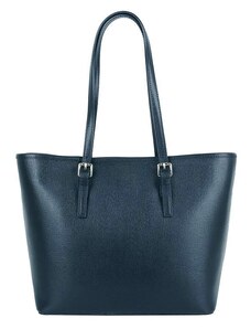Talianske luxusné kožené kabelky na plece a do ruky modré Zoe