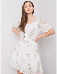 Fashionhunters Lady's white dress with flowers