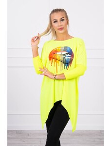 Kesi Oversize blouse with rainbow print of yellow neon