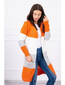 Kesi Cardigan Sweater for straps orange+ecru