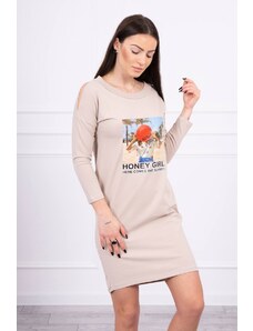 Kesi Dress with print Honey girl beige