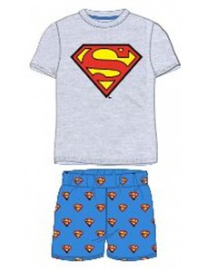 E plus M Chlapčenské / detské letné pyžamo Superman - sivé / 100% bavlna