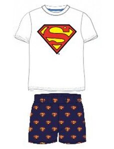 E plus M Chlapčenské letné pyžamo Superman - biele / 100% bavlna