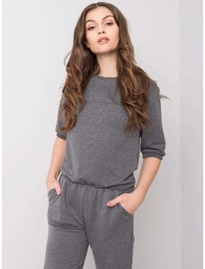 Fashionhunters Women's dark grey melange jumpsuit