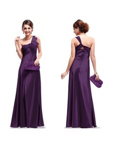 Ever Pretty luxusné fialové dlouhé spoločenské šaty na jedno rameno