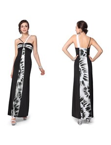 Ever Pretty černo-biele dlouhé letní spoločenské šaty Donna