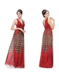 Ever Pretty červené tygrované dlouhé spoločenské nebo letní šaty Jenny