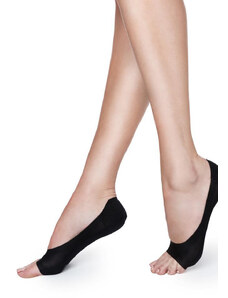 Marilyn Čierne balerínkové ponožky s otvorenou špičkou Lux Line Nf Abs