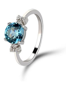 Emporial luxusný strieborný prsteň s drahokamom Zafírové modré kúzlo MA-R0572-SILVER-BLUE