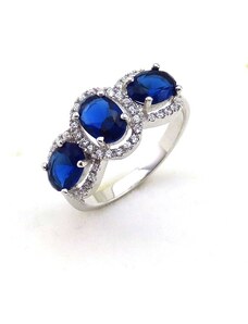 Emporial luxusný strieborný prsteň s drahokamami Zafírová elegancia MA-MRBWYG04196