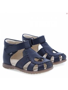 Detské kožené sandálky EMEL E2183A-6 Modrá srdiečko
