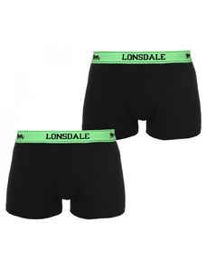 Pánske Trenky Lonsdale 2 Pack Čierne Zelené