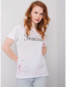 Fashionhunters Women's white T-shirt with inscription