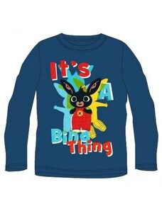 E plus M Chlapčenské / detské bavlnené tričko s dlhým rukávom Zajačik Bing - tm. modré