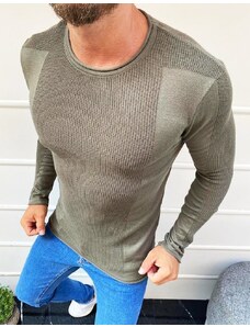 Dstreet Pánsky khaki sveter bez zapínania WX1585