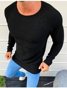 Dstreet Pánsky čierny sveter v módnom prevedení WX1598