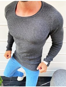 Dstreet Tmavo-sivý sveter v jednoduchom prevedení WX1617