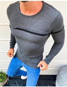 Dstreet Trendový sveter tmavo-sivej farby WX1624
