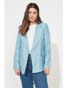 Trendyol Light Blue Button Jacket