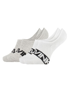 CALVIN KLEIN - 2PACK biele neviditeľné ponožky intense power s logom CK