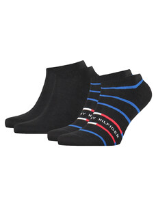 TOMMY HILFIGER - 2PACK Breton stripe čierne členkové ponožky