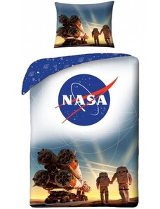 Halantex Bavlnené posteľné obliečky NASA - motív kozmická raketa v kozmodrómu Bajkonur - 100% bavlna - 70 x 90 cm + 140 x 200 cm
