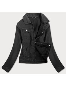 FIONINA JEANS Vypasovaná čierna dámska džínsová bunda (F2331)