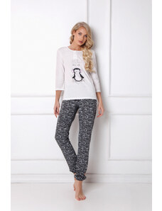 Aruelle Peggy Long Arctic Pajamas White and Black