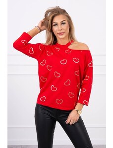 Kesi Blouse with red heart print