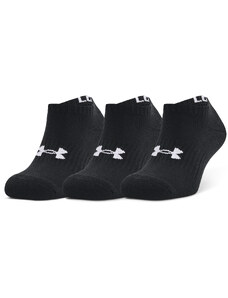 Pánske ponožky Under Armour Core No Show 3-Pack Socks Black/ White