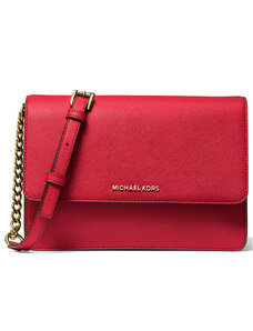 Michael Kors Daniela Large Saffiano Leather Crossbody Bag Bright Red