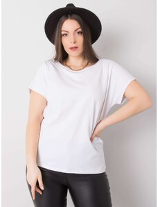 BASIC Biele dámske tričko s výstrihom na chrbte -RV-TS-6297.08P-white