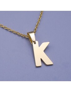 Pfleger Moderné prívesok v tvare písmena "K" z pozlátenej chirurgickej ocele