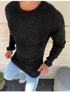 Dstreet Čierny moderný sveter pre pánov.