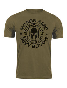 DRAGOWA krátke tričko Molon Labe, olivová160g/m2