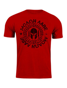 DRAGOWA krátke tričko Molon Labe, červená 160g/m2