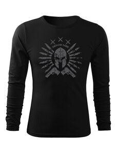 DRAGOWA Fit-T tričko s dlhým rukávom Ares, čierna 160g/m2