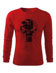 DRAGOWA Fit-T tričko s dlhým rukávom Frank The Punisher, červená 160g/m2