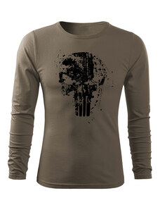 DRAGOWA Fit-T tričko s dlhým rukávom Frank The Punisher, olivová 160g/m2