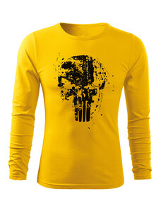 DRAGOWA Fit-T tričko s dlhým rukávom Frank The Punisher, žltá 160g/m2