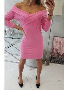 Kesi Dress with pink V-neck