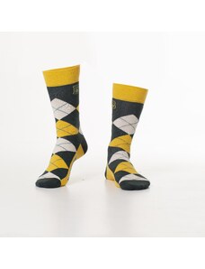 FASARDI Yellow men's socks with inscription