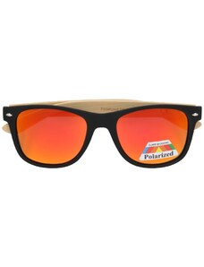 Polarzone Oranžové drevené polarizačné okuliare Wayfarer "Wood"