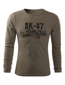 DRAGOWA Fit-T tričko s dlhým rukávom Seneca AK-47, olivová 160g/m2