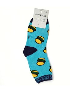 Detské obrázkové ponožky Aura.Via - Modré (85% bavlna)