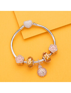 Emporial luxusný strieborný kompletný náramok s príveskami Krásna lienka 14k ružové zlato vermeil 4016