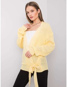 Basic Žltý kardigánový sveter na viazanie Daisy